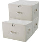 iwill CREATE PRO 3-Pack Beige Folding Storage Boxes with Zip Lid | Collapsible & Stackable Rigid Organizer Bins for Clothes, Blankets, Books - color: Beige, 3pcs