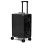 VentureVault 26 Inch Checked Luggage with Spinner Wheels, No Zipper Aluminum Frame Hard Shell Suitcases with TSA Lock, PC+ABS Lightweight Large Suitcase for Travel (Black) - color: Black, size: 26inch