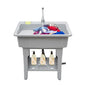 Gray Utility Sink Laundry Tub, Freestanding Plastic Laundry Sink with Washboard & Cold and Hot Water Faucet, Indoor Outdoor Utility Sink for Laundry Room, Home (31.5×22.05×31.5 Inch) - color: Gray, 31.5 x 22.1 x 31.5in