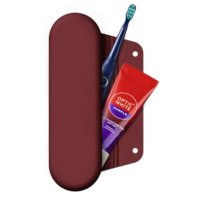 Silicone Electric Toothbrush Travel Case, Manual Toothbrush Travel Cover for Men and Women,Toothbrush Holder for Travel,Gym and More, Fits Most Manual and Electric Toothbrushes - Burgundy - color: Burgundy