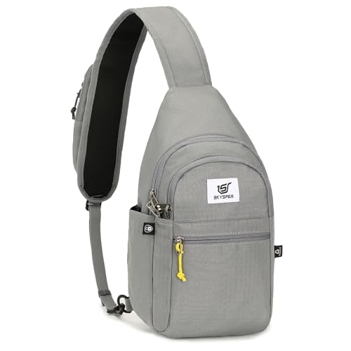 SKYSPER Sling Bag RFID Anti-Theft Crossbody Bag Recycled Travel Cross Body Bag Shoulder Sling Daypack - color: Gray