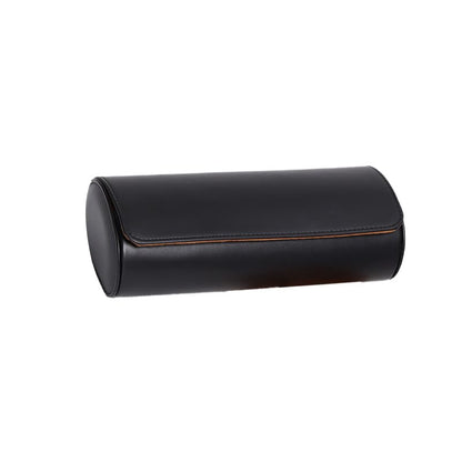 Watch Roll - Brown Recycled Leather Watch Travel Case & Watch Band Storage - 3 Watch Case (BLACK) - color: 3-NEW BLACK
