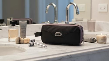 GOX Small Travel Toiletry Bag, Dopp Kit Case For Men, Multifunction Organizer Pouch(Black/Grey) - color: Black/Grey
