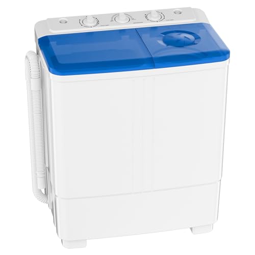 Auertech Portable Washing Machine, 20lbs Twin Tub Washer Mini Compact Laundry Machine with Drain Pump, Semi-automatic 12lbs Washer 8lbs Spinner Combo for Dorms, Apartments, RVs - size: 20lbs Capacity
