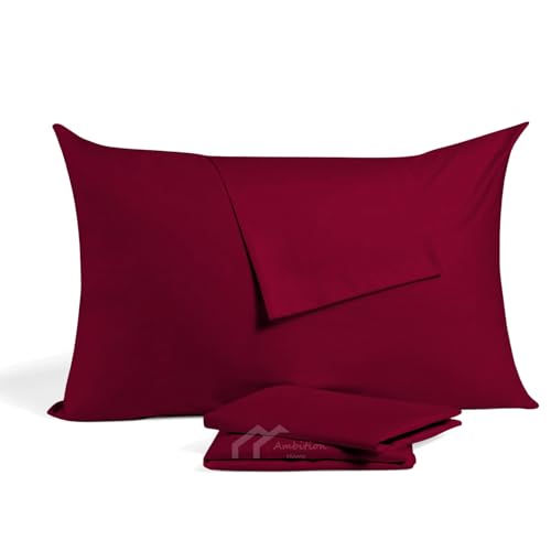 Toddler Travel Small Pillow case 12"x16" Burgundy Set of 2 Zipper Closure 500 Thread Count 100% Soft Egyptian Cotton Decorative Small Toddler Pillowcases 12x16 Inch, Burgundy - color: Burgundy, size: Toddler 12x16