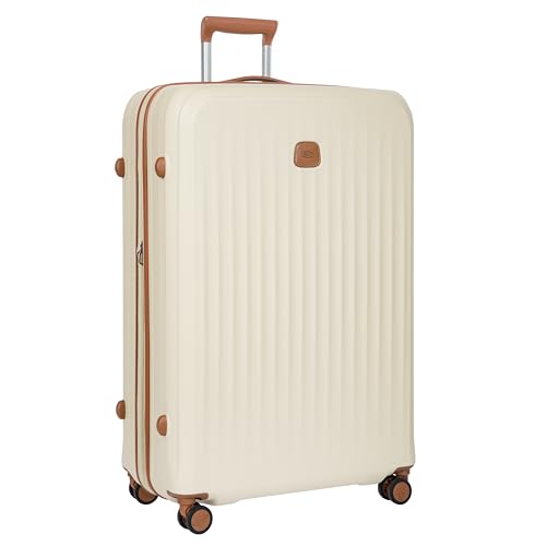 Bric's Taormina Ultra-Light Checked Luggage – Expandable Hard Shell Suitcase with TSA Lock, Anti-Tamper Zippers & 360 Spinner Mobility Wheels - 32 Inch, Cream - color: Cream, size: Checked-Extra Large