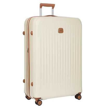 Bric's Taormina Ultra-Light Checked Luggage – Expandable Hard Shell Suitcase with TSA Lock, Anti-Tamper Zippers & 360 Spinner Mobility Wheels - 32 Inch, Cream - color: Cream, size: Checked-Extra Large