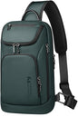 hk Sling Bag for Man, Waterproof Utility Crossbody Bag with Anti-theft Pocket for Men - color: Green