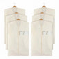 Aliceset 6 Pcs 43 Inches Cotton Garment Bags for Hanging Clothes Canvas Suit Bags for Clothes Coats Jackets Shirts Closet Storage Travel Gusseted Hanging Garment Cover - size: 43 Inches
