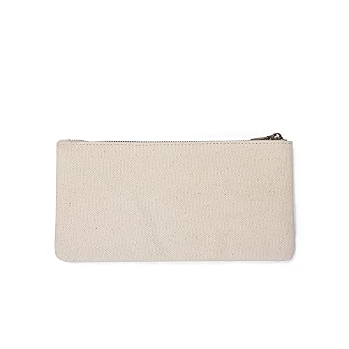 Canvas Pencil Pen Case Stationery Case Pouch Bag (Beige, S) - color: Beige