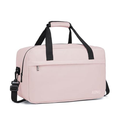Kono Travel Duffel 20L Under Seat Carry-On Sports Tote Gym Weekender Overnight Bag - 15.75"x9.84"x7.87" Pink - color: Pink, size: M(15.75in x 9.84in x 7.87in)-20L
