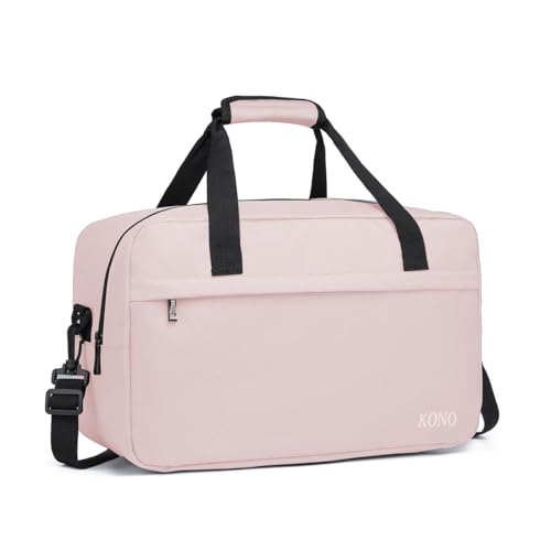 Kono Travel Duffel 20L Under Seat Carry-On Sports Tote Gym Weekender Overnight Bag - 15.75"x9.84"x7.87" Pink - color: Pink, size: M(15.75in x 9.84in x 7.87in)-20L