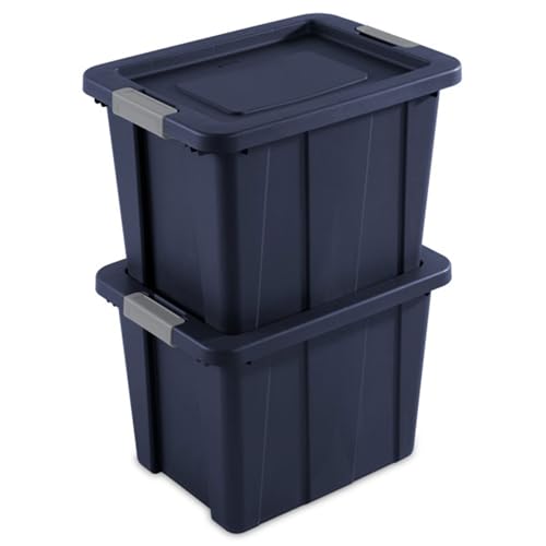 Sterilite 18-Pack Storage Bins with Lids, Heavy Duty Totes, Tuff1, 18 Gallon, Dark Indigo - color: Dark Indigo, size: 18 Gallon (18 Pack)