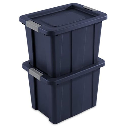Sterilite 18-Pack Storage Bins with Lids, Heavy Duty Totes, Tuff1, 18 Gallon, Dark Indigo - color: Dark Indigo, size: 18 Gallon (18 Pack)