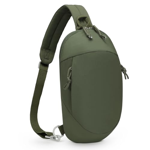 Small Sling Bag with RFID Blocking, Mini Fanny Pack for Women Men, Convertible Crossbody Anti Theft Chest Bag for Travel Hiking Running, Dark Green - color: Dark Green
