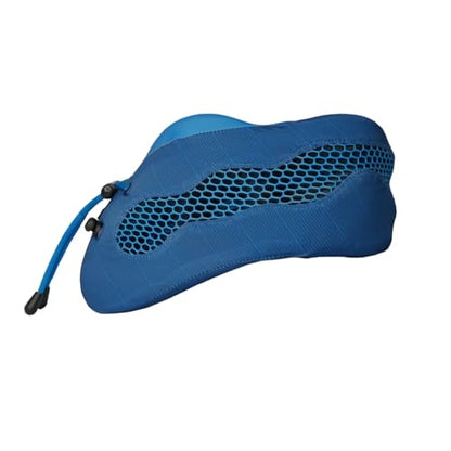 Evolution Cool Travel Neck Pillow by Cabeau - Cooling Airflow Vents, Memory Foam Neck Support, and Adjustable Clasp - Comfort On-The-Go with Carrying Case - Airplane, Train, Car, and Gaming (Blue) - color: Blue
