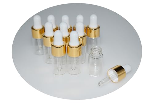 Small Dropper Bottle, 10pcs 3ml Mini Sample Dropper Bottles Mini Makeup Containers for Travel Liquids Tiny Glass - size: 3ml