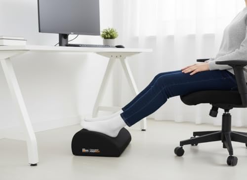 Friends of meditation Foot Rest for Office Chair | Foot Stool for Sofa | Ergonomic Foot Rest Under Table/Desk | Leg Resting Stool | Removable Cover | Black - color: Black
