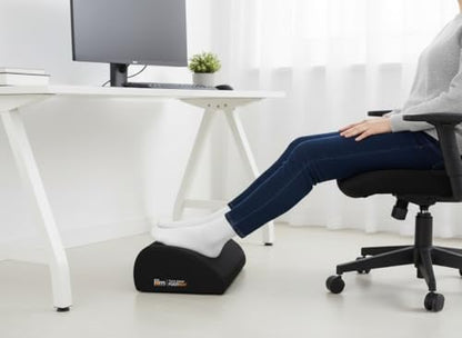 Friends of meditation Foot Rest for Office Chair | Foot Stool for Sofa | Ergonomic Foot Rest Under Table/Desk | Leg Resting Stool | Removable Cover | Black - color: Black