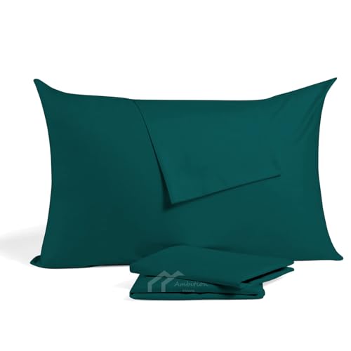 Toddler Travel Small Pillow Cases 12 x 16 inch Teal Pack of 2 Zipper Closure 500 Thread Count 100% Soft Egyptian Cotton Decorative Toddler Travel Pillow Cases 12"x16", Teal - color: Teal, size: Toddler 12x16