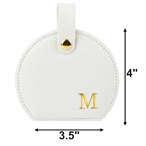 Travel Jewelry Case,Personalized Jewelry Box,Elegant Half-Moon Design with Personalized Golden Initial Case,Personalized Gifts for Women,Jewelry organizer;Personalized Gifts for Women or Friends(M) - style: M
