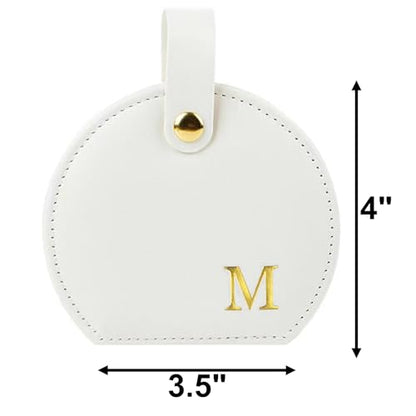Travel Jewelry Case,Personalized Jewelry Box,Elegant Half-Moon Design with Personalized Golden Initial Case,Personalized Gifts for Women,Jewelry organizer;Personalized Gifts for Women or Friends(M) - style: M
