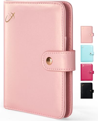 Forvencer Passport Holder Cover with Money Pocket, RFID Blocking Passport Wallet for Travel, Premium Travel Card Case, Waterproof Travel Accessories for Women, Rose Gold - color: Rose Gold, style: Magnetic Clasp