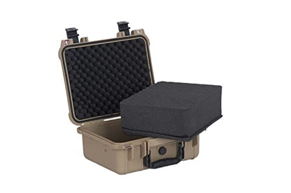 MEIJIA Portable All Weather Waterproof Protective Case,Hard Case,Camera Case With Customized Fit Foam,Fit Use of Drones,Camera,Equipments,Pistols,13.35 x11.63x5.98inches (Desert Tan) - color: Desert Tan