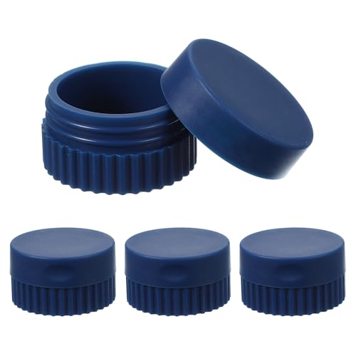 uxcell 4pcs Travel Containers for Toiletries, 0.68oz 20ml Small Silicone Cream Jars Leak-proof Travel Essentials with Lid for Cosmetic Body Skin Cream, Dark Blue - color: Dark Blue