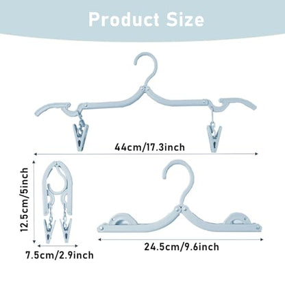 24 Pcs Travel Hangers with 48 Pcs Clips,Portable Folding Clothes Hangers Travel Clothes Hangers Travel Accessories Foldable Clothes Drying Rack for Travel Plastic Non Slip Clothing Hangers 4 Colors