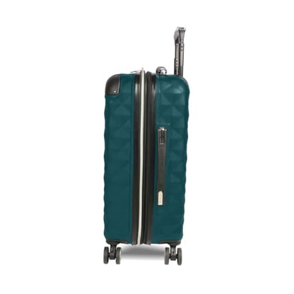 Kenneth Cole REACTION Diamond Tower Collection Lightweight Hardside Expandable 8-Wheel Spinner Travel Luggage, Deep Teal, 20-Inch Checked - color: Deep Teal, size: 20-Inch Carry On