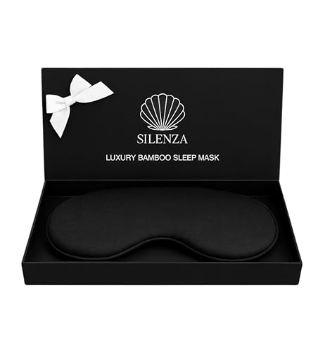 Luxury Bamboo Sleep Mask – Ultra-Soft Cooling Eye Mask for 100% Light Blocking, Adjustable Comfort Strap, Perfect for Travel & Better Sleep (Onyx) - color: Onyx