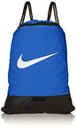Nike Brasilia Training Gymsack, Drawstring Backpack with Zipper Pocket and Reinforced Bottom, Game Royal/Game Royal/White - color: Game Royal/Game Royal/White