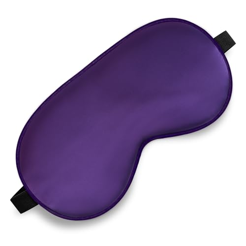 Sleep Mask, Silk Eye Mask for Sleeping with Adjustable Strap, Blindfold Eyeshade for Men & Women, Comfortable & Soft Eye Cover Eyeshade for Night Sleep (Dark Purple) - color: Dark Purple
