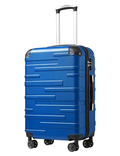 Coolife Hardside Carry-On Luggage with TSA Lock, Spinner Wheels, Telescopic Handle, Lightweight Suitcase (Blue, S(20in_carry on)) - color: blue, size: Small (20 In)