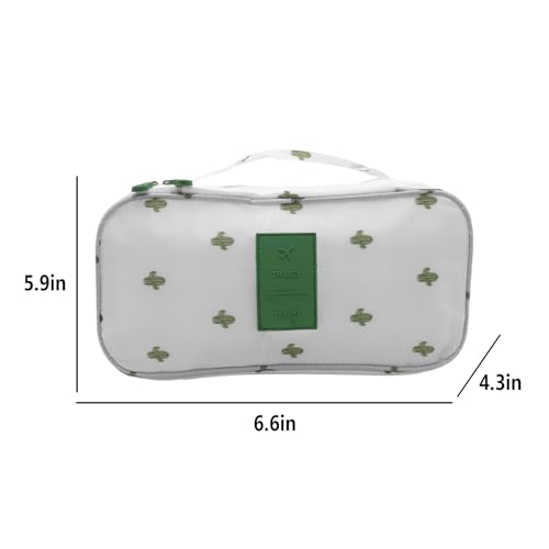 Bra Underwear Storage Bag Portable Multi-Functional Travel Organizers Pouch Case Packing Cube Cosmetic Bag,White cactus - color: White cactus