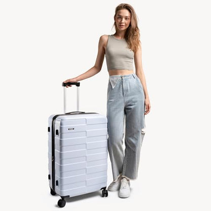 Vipbox Luggage 28 Inch (3-Years VIP Service) Hardside Expandable Large Capacity Travel Suitcase Ultra Durable Polycarbonate Lightweight with TSA Lock Spinner Wheels, Sky Blue - color: Sky Blue, size: 28 INCH