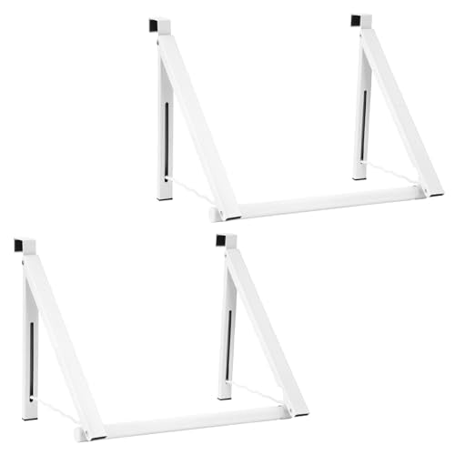 Optish Foldable Over The Door Clothes Hanger, Space Saving Small Clothes Rack Door Hangers for Clothing, 2Pack, White - color: White, size: 2 Pack