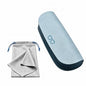 Glasses Case hard shell,3-in-1 Sunglasses Case & Eyeglass Case with Cleaning Cloth & Storage Pouch - color: Light Blue