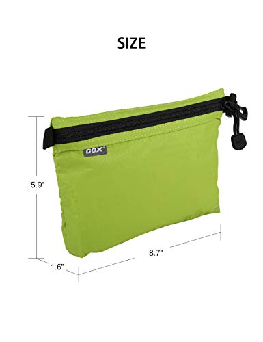GOX Travel Toiletry Bag, Carry On Small Zipper Pouch, Cosmetic Kit Makeup, Digital Bag, Water Repellent Nylon (Green) - color: Green
