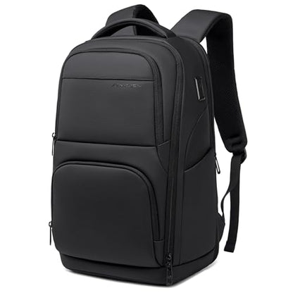 FENRUIEN Business Laptop Backpack for Men, Anti-Theft Travel Backpack with USB Charging Port, Water-Resistant Computer Pack Fits 15.6" Laptop, TSA-Friendly Commuter Daypack, Black - style: Regular Backpack