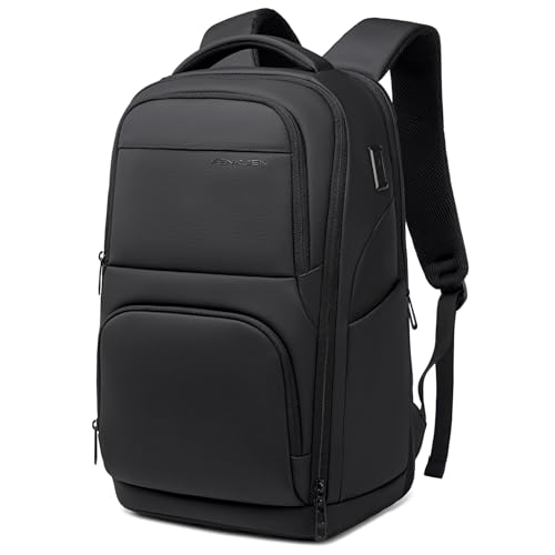 FENRUIEN Business Laptop Backpack for Men, Anti-Theft Travel Backpack with USB Charging Port, Water-Resistant Computer Pack Fits 15.6" Laptop, TSA-Friendly Commuter Daypack, Black - style: Regular Backpack