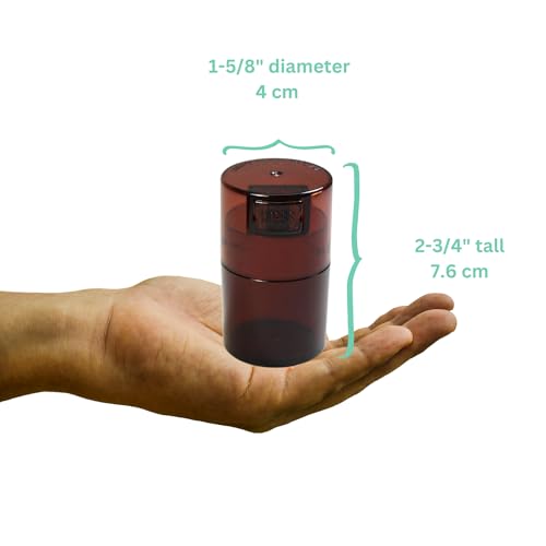 Vitavac - 5g to 20 grams Airtight Multi-Use Vacuum Seal Portable Storage Container for Dry Goods, Food, and Herbs - Coffee Tint - color: Mocha