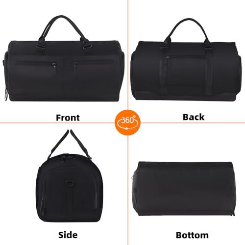 2 in 1 Garment Bags for Travel, Suitcase Luggage Bags, Black - color: 21" BLACK