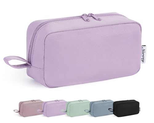 Narwey Cute Makeup Bag Small Toiletry Bag Travel Cosmetic Bag Organizer Make Up Bags with Organized Pockets for Women (Purple, Large) - color: AB-Purple, size: Large