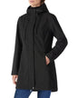 Outdoor Ventures Women's Lightweight Waterproof Fleece Lined Hooded Softshell Rain Jacket, Warm Windbreaker Long Coat - color: Black, size: 4X-Large
