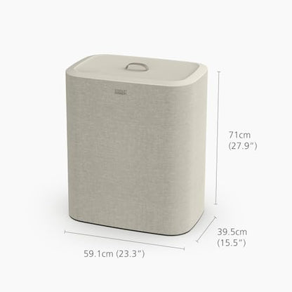 Joseph Joseph Tota Trio 90 liter/23.8 gallon Laundry Hamper Separation Basket with lid, 3 Removable Washing Bags with Handles- Ecru - color: Ecru, style: Trio Compartment 90L