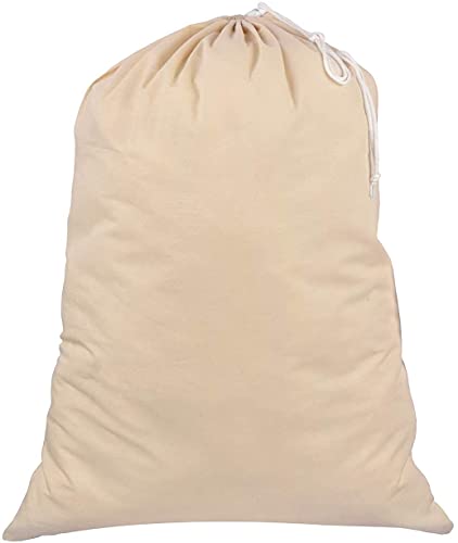 SweetNeedle Heavy Duty Extra Large Cotton Laundry Storage Shopping Bag, 28x36 In, 75L -Draw-cord with cord-lock, Machine Wash and reusable Travel Bag - size: 1 Pack - Classic