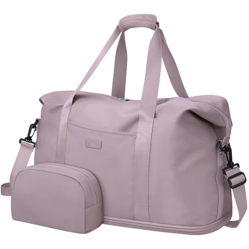 Expandable Travel Duffle Bags Weekender Overnight Bags for Women Men Hospital Bag for Women Labor Delivery with Toiletry Bag Waterproof - color: Dark Purple, size: Large