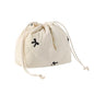 Cotton Quilted Drawstring Makeup Bag with Canvas Lining,Coquette Aesthetic Cute Travel Toiletry Bag,Drawstring Gift Bag for Women and Girls（05Beige Bows） - color: 05Beige Bows